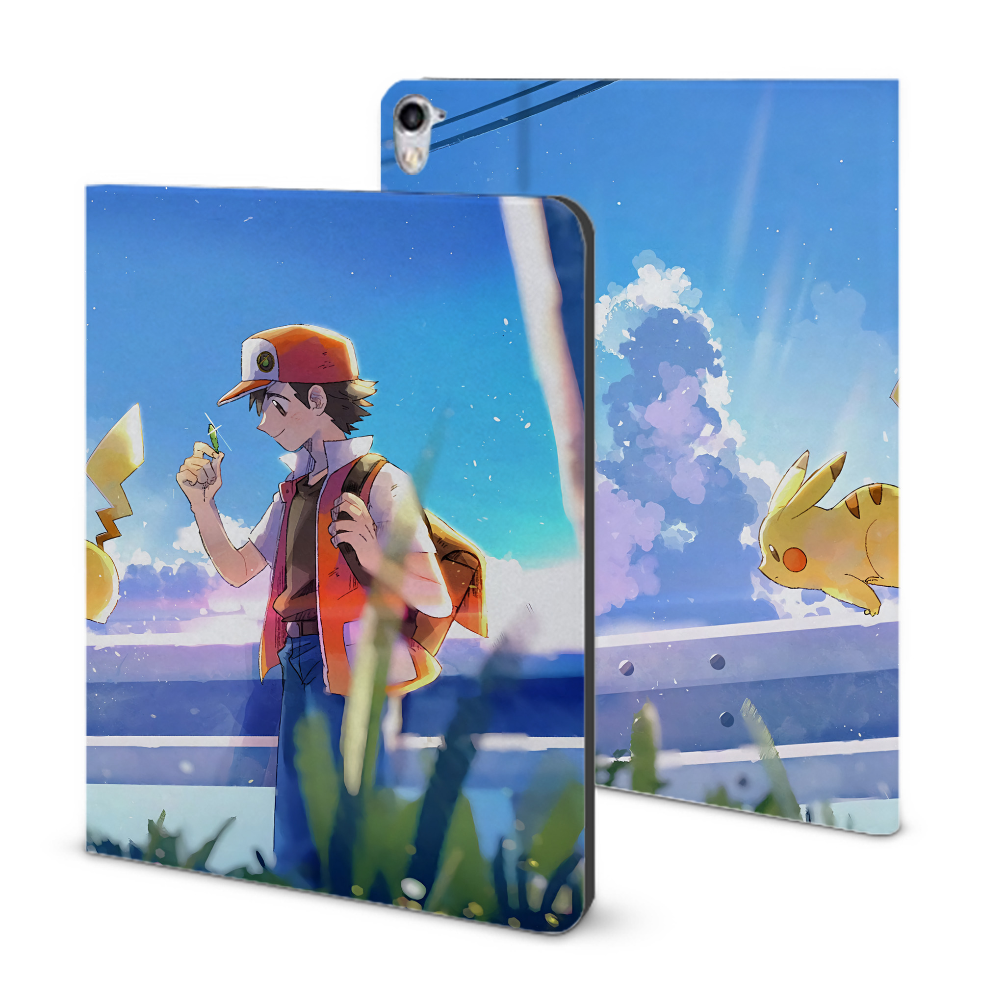 （画像用） ポケットモンスター Pokémon IPad ケース ブック型 PUレザー TPU 耐衝撃 軽量 薄型 ペン収納なし 全面保護 IPad 各モデル対応